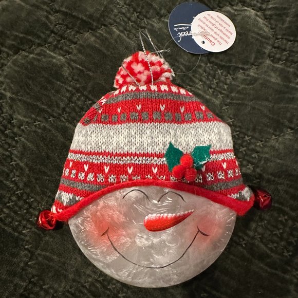 Stony Creek Glass Snowmen Ornaments & Plug-in Light Snowman Glass Lamp - NWT - Picture 2 of 13